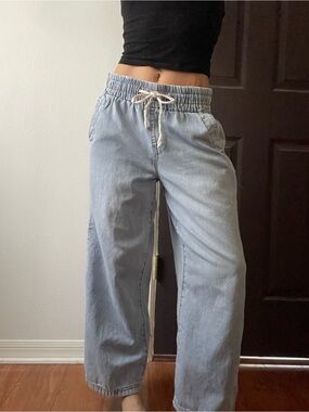 Kensie jeans wide leg easy drawstring jeans